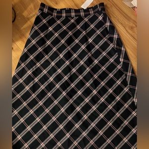 Loft plaid mid skirt